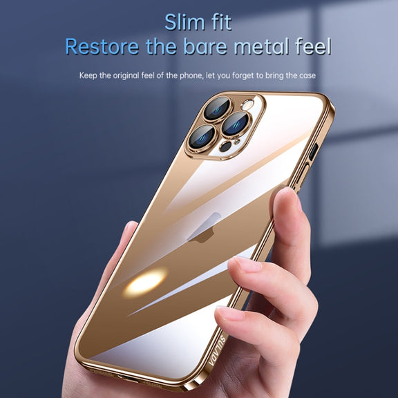 For iPhone 16 SULADA JINGJIA Series Lens Protector Hard PC Phone Case(Gold)