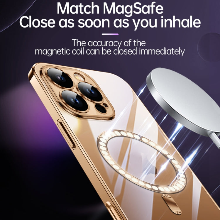 For iPhone 16 SULADA MagSafe Plating TPU Shockproof Phone Soft Case(Gold)