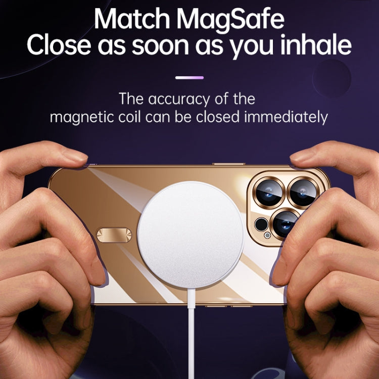 For iPhone 16 Pro SULADA MagSafe Plating TPU Shockproof Phone Soft Case(Gold)