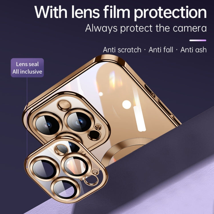 For iPhone 16 SULADA MagSafe Plating TPU Shockproof Phone Soft Case(Gold)