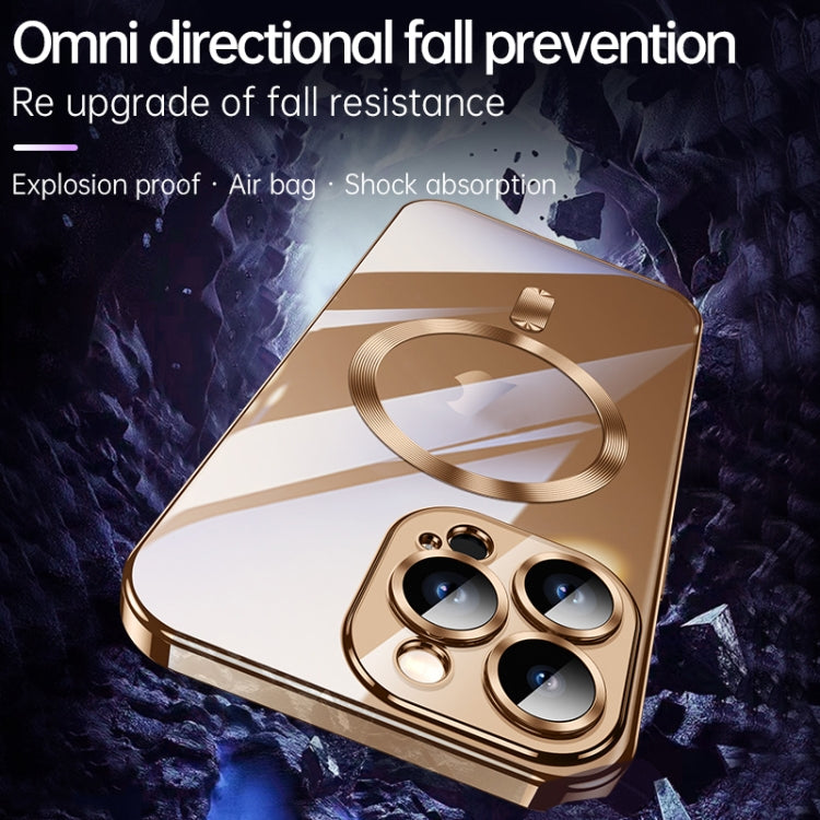 For iPhone 16 SULADA MagSafe Plating TPU Shockproof Phone Soft Case(Gold)