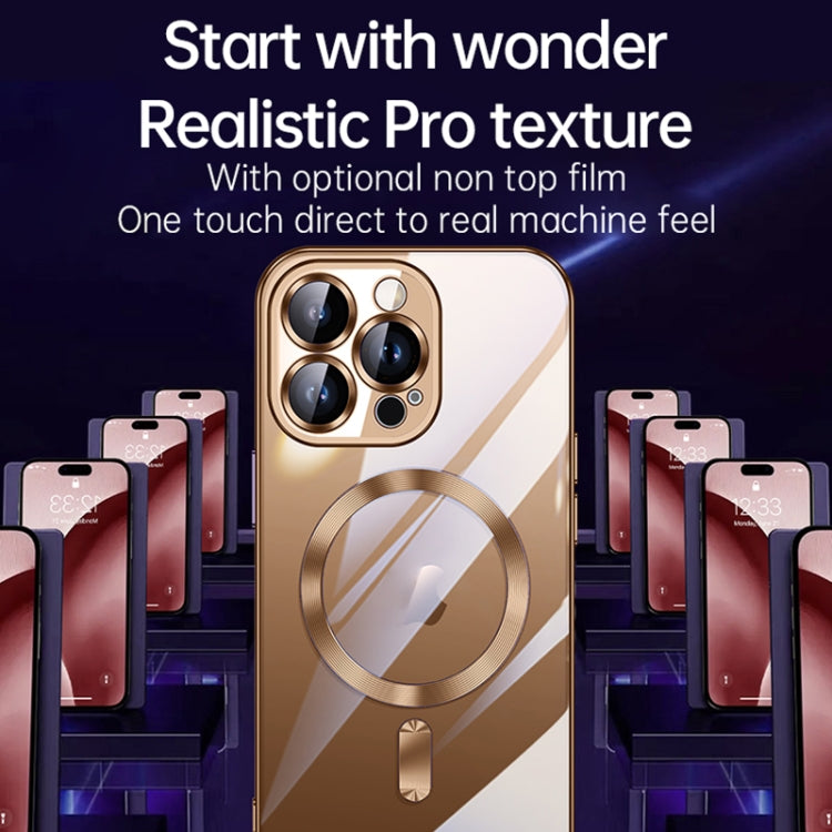 For iPhone 16 SULADA MagSafe Plating TPU Shockproof Phone Soft Case(Gold)