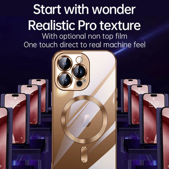For iPhone 16 SULADA MagSafe Plating TPU Shockproof Phone Soft Case(Gold)