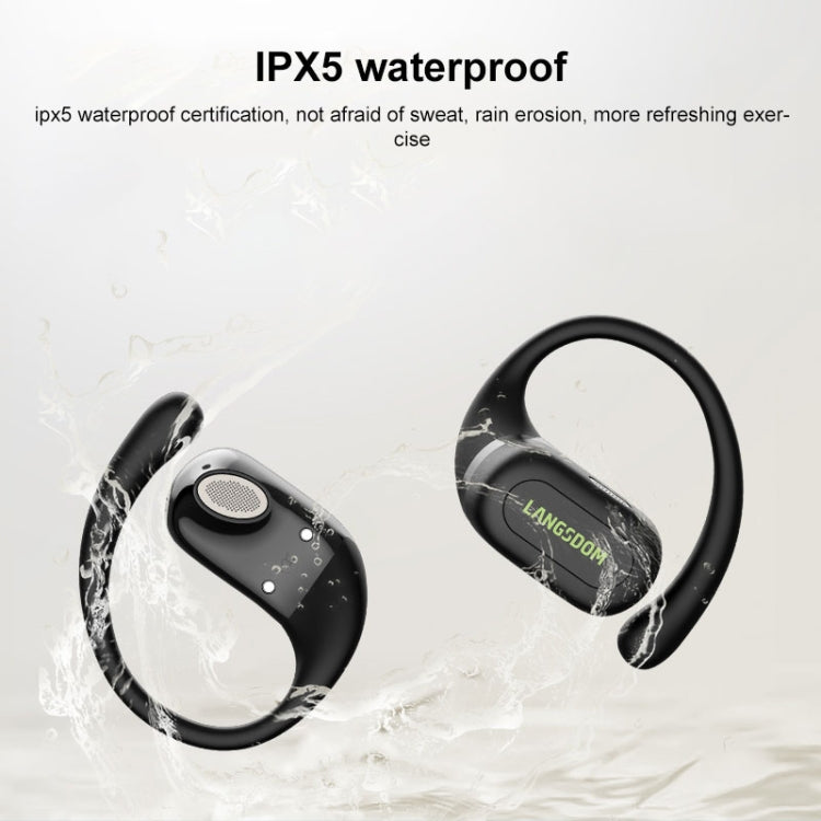 Langsdom TS19 Ear-mounted ENC Noise Reduction Wireless Bluetooth Earphone(Black Green)