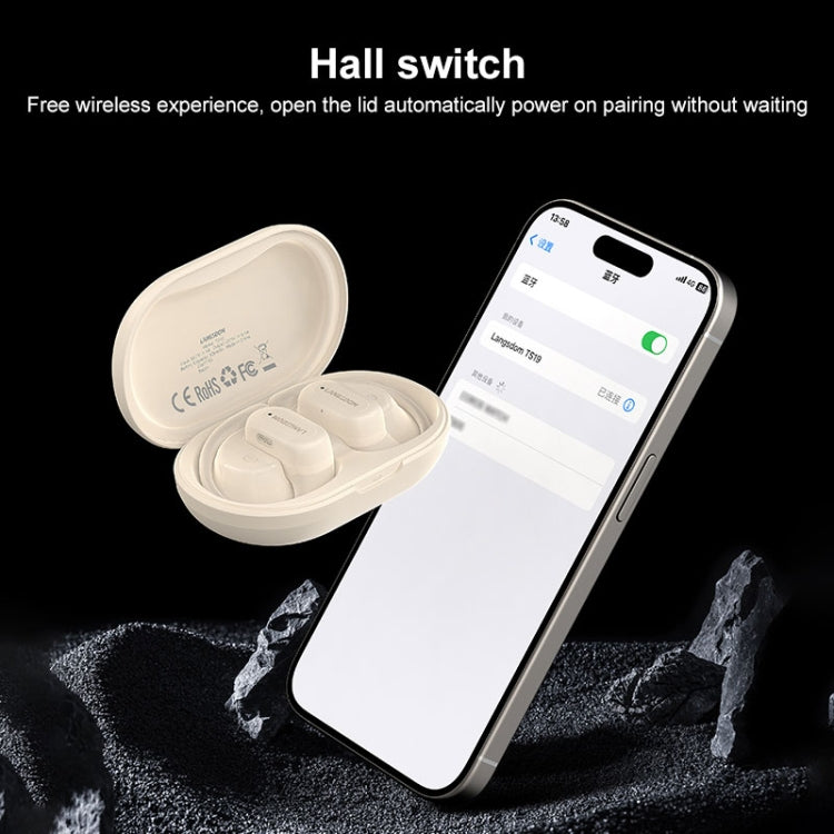 Langsdom TS19 Ear-mounted ENC Noise Reduction Wireless Bluetooth Earphone(White)