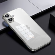 For iPhone 16 Plus SULADA Shine Through Series Plating TPU Transparent Phone Case(Titanium Grey)