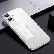 For iPhone 16 SULADA Shine Through Series Plating TPU Transparent Phone Case(Silver)