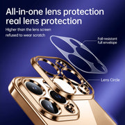 For iPhone 16 Pro Max SULADA Shine Through Series Plating TPU Transparent Phone Case(Titanium Blue)
