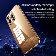 For iPhone 16 Pro SULADA Shine Through Series Plating TPU Transparent Phone Case(Titanium Blue)