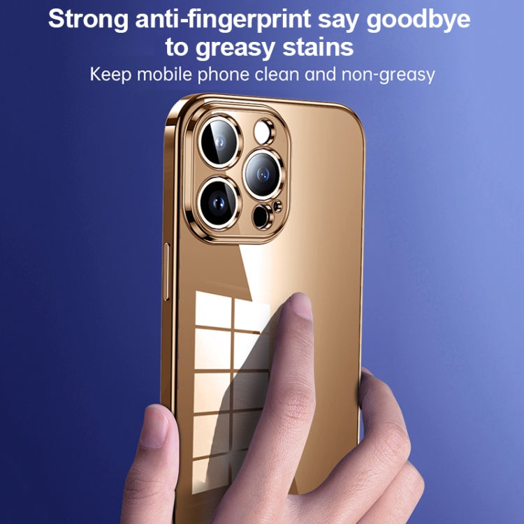 For iPhone 16 Pro SULADA Shine Through Series Plating TPU Transparent Phone Case(Titanium Grey)
