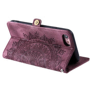 For iPhone 16e Skin Feel Totem Embossed Leather Phone Case(Wine Red)
