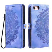 For iPhone 16e Skin Feel Totem Embossed Leather Phone Case(Purple)