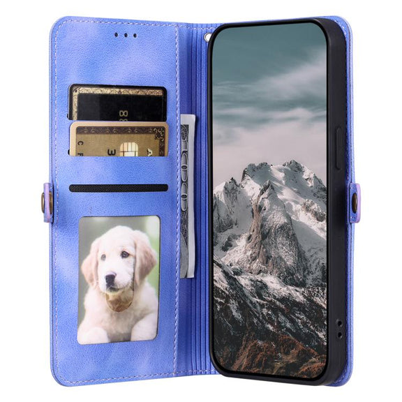 For iPhone 16e Skin Feel Totem Embossed Leather Phone Case(Purple)