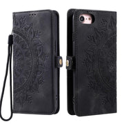 For iPhone 16e Skin Feel Totem Embossed Leather Phone Case(Black)