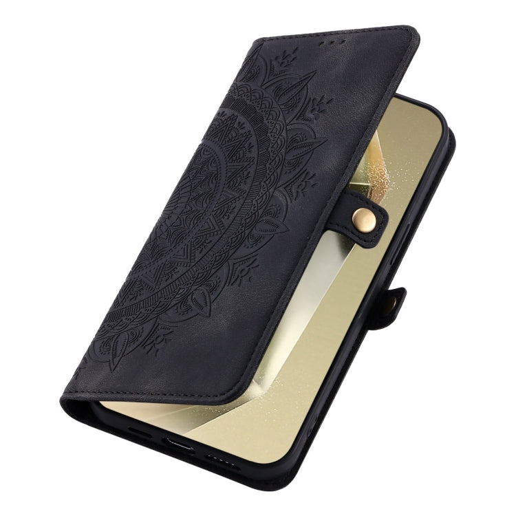 For Samsung Galaxy S25 Ultra 5G Skin Feel Totem Embossed Leather Phone Case(Black)