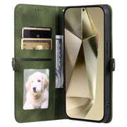For Samsung Galaxy S25 5G Skin Feel Totem Embossed Leather Phone Case(Deep Green)