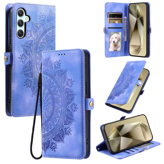 For Samsung Galaxy S25 5G Skin Feel Totem Embossed Leather Phone Case(Purple)