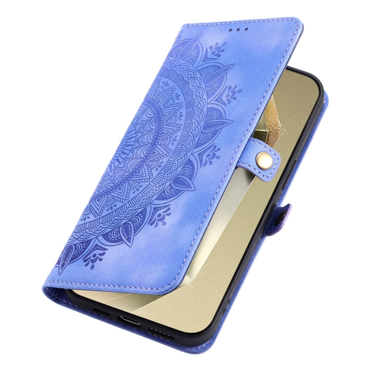 For Samsung Galaxy S25+ 5G Skin Feel Totem Embossed Leather Phone Case(Purple)