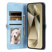 For Samsung Galaxy S25+ 5G Skin Feel Totem Embossed Leather Phone Case(Blue)