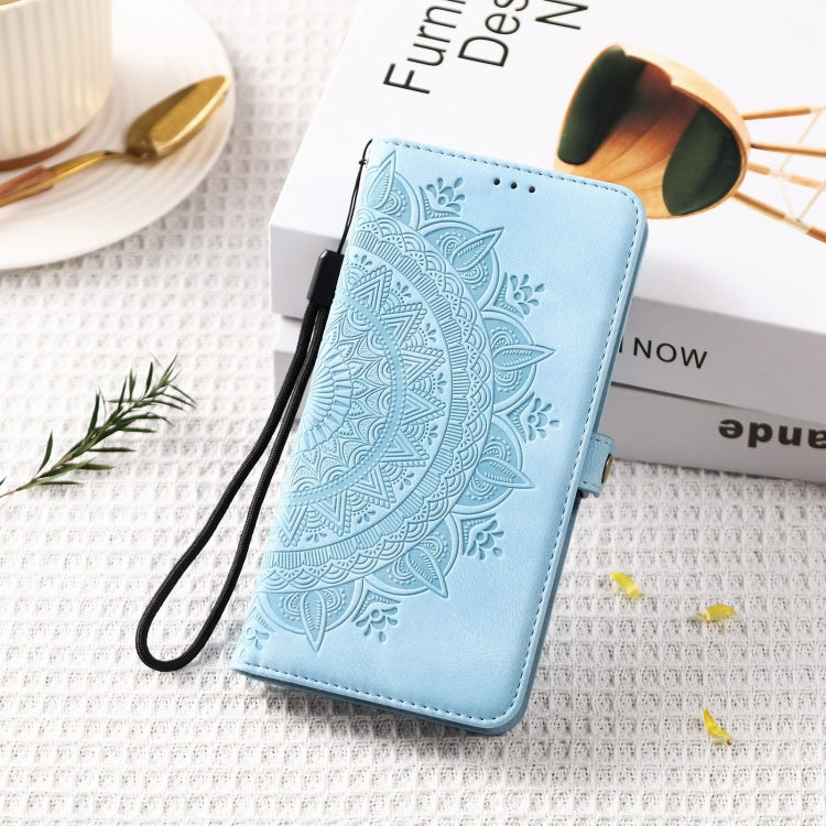 For Samsung Galaxy S25+ 5G Skin Feel Totem Embossed Leather Phone Case(Blue)