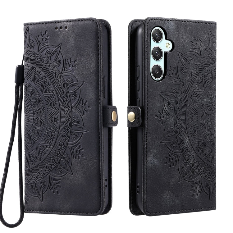 For Samsung Galaxy S25+ 5G Skin Feel Totem Embossed Leather Phone Case(Black)