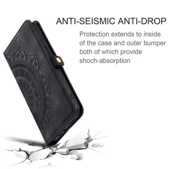 For Samsung Galaxy S25+ 5G Skin Feel Totem Embossed Leather Phone Case(Black)