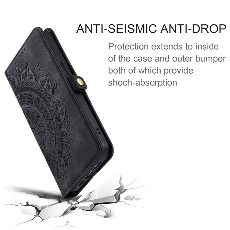 For Samsung Galaxy S25+ 5G Skin Feel Totem Embossed Leather Phone Case(Black)