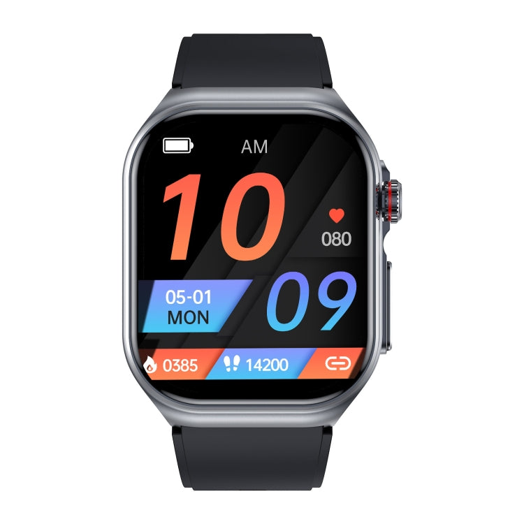 ET585 2.04 inch Silicone Strap IP68 Water-resistant Smart Watch, Support ECG / Blood Composition Measurement(Black)