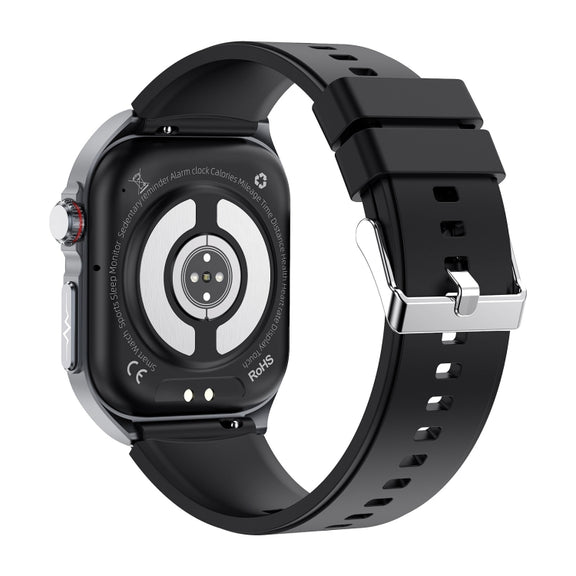 ET585 2.04 inch Silicone Strap IP68 Water-resistant Smart Watch, Support ECG / Blood Composition Measurement(Black)