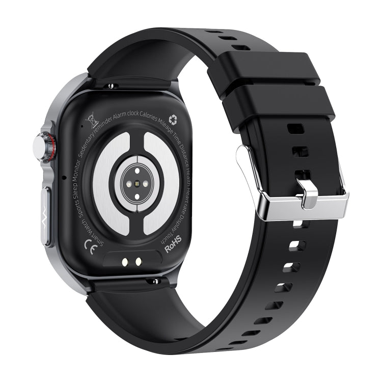 ET585 2.04 inch Silicone Strap IP68 Water-resistant Smart Watch, Support ECG / Blood Composition Measurement(Black)