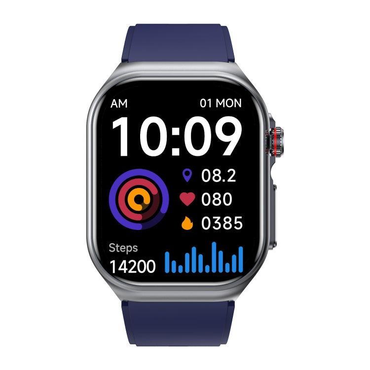 ET585 2.04 inch Silicone Strap IP68 Water-resistant Smart Watch, Support ECG / Blood Composition Measurement(Blue)