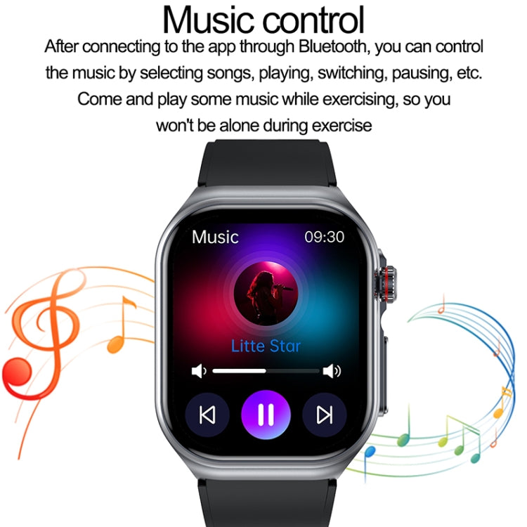 ET585 2.04 inch Silicone Strap IP68 Water-resistant Smart Watch, Support ECG / Blood Composition Measurement(Black)