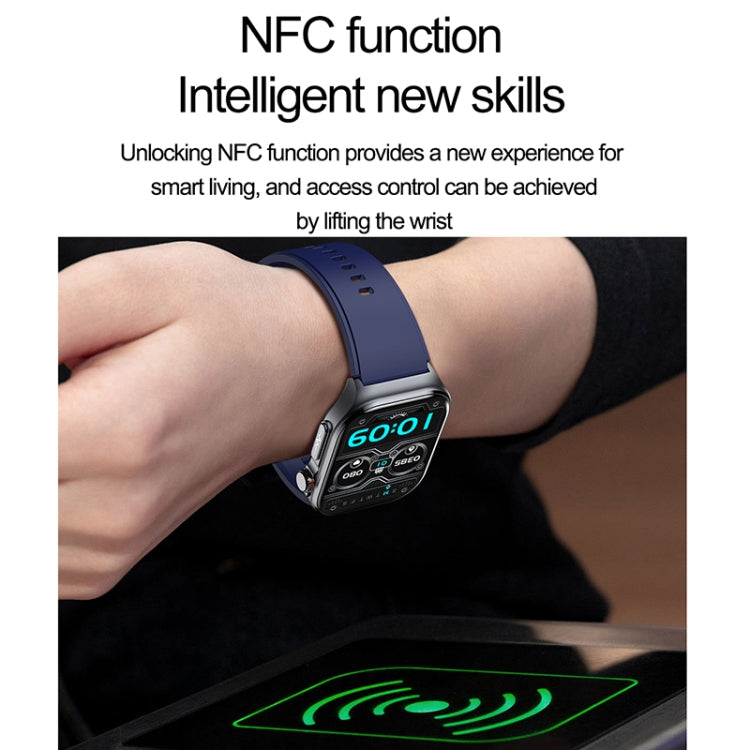 ET585 2.04 inch Silicone Strap IP68 Water-resistant Smart Watch, Support ECG / Blood Composition Measurement(Black)