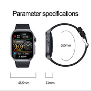 ET585 2.04 inch Silicone Strap IP68 Water-resistant Smart Watch, Support ECG / Blood Composition Measurement(Black)