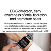 ET585 2.04 inch Silicone Strap IP68 Water-resistant Smart Watch, Support ECG / Blood Composition Measurement(Black)