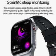 ET585 2.04 inch Silicone Strap IP68 Water-resistant Smart Watch, Support ECG / Blood Composition Measurement(Black)