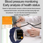 ET585 2.04 inch Silicone Strap IP68 Water-resistant Smart Watch, Support ECG / Blood Composition Measurement(Blue)