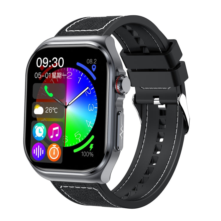 ET585 2.04 inch Nylon Strap IP68 Water-resistant Smart Watch, Support ECG / Blood Composition Measurement(Black)
