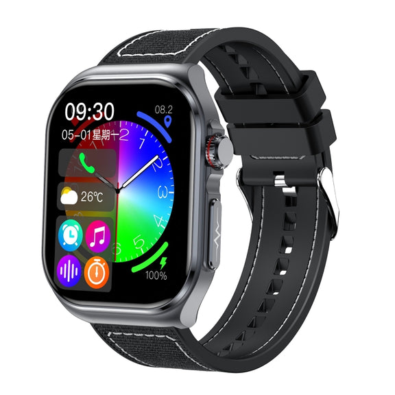 ET585 2.04 inch Nylon Strap IP68 Water-resistant Smart Watch, Support ECG / Blood Composition Measurement(Black)