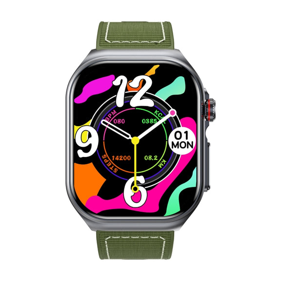 ET585 2.04 inch Nylon Strap IP68 Water-resistant Smart Watch, Support ECG / Blood Composition Measurement(Green)