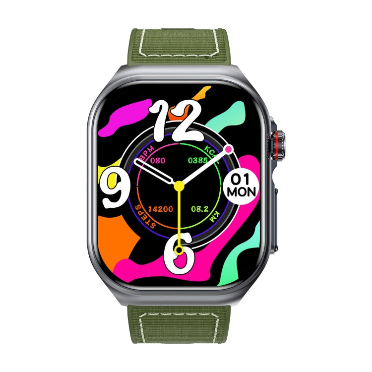 ET585 2.04 inch Nylon Strap IP68 Water-resistant Smart Watch, Support ECG / Blood Composition Measurement(Green)