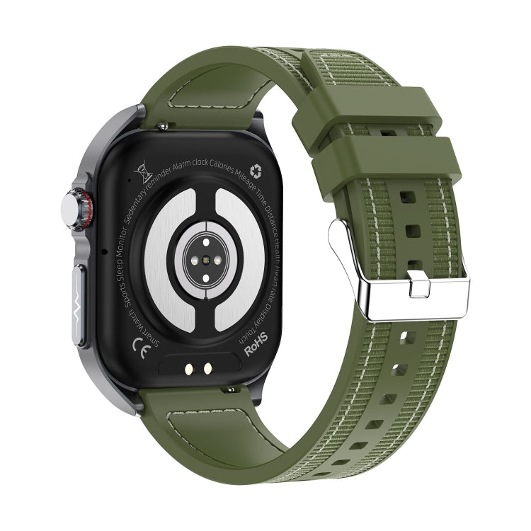ET585 2.04 inch Nylon Strap IP68 Water-resistant Smart Watch, Support ECG / Blood Composition Measurement(Green)