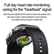ET585 2.04 inch Nylon Strap IP68 Water-resistant Smart Watch, Support ECG / Blood Composition Measurement(Black)