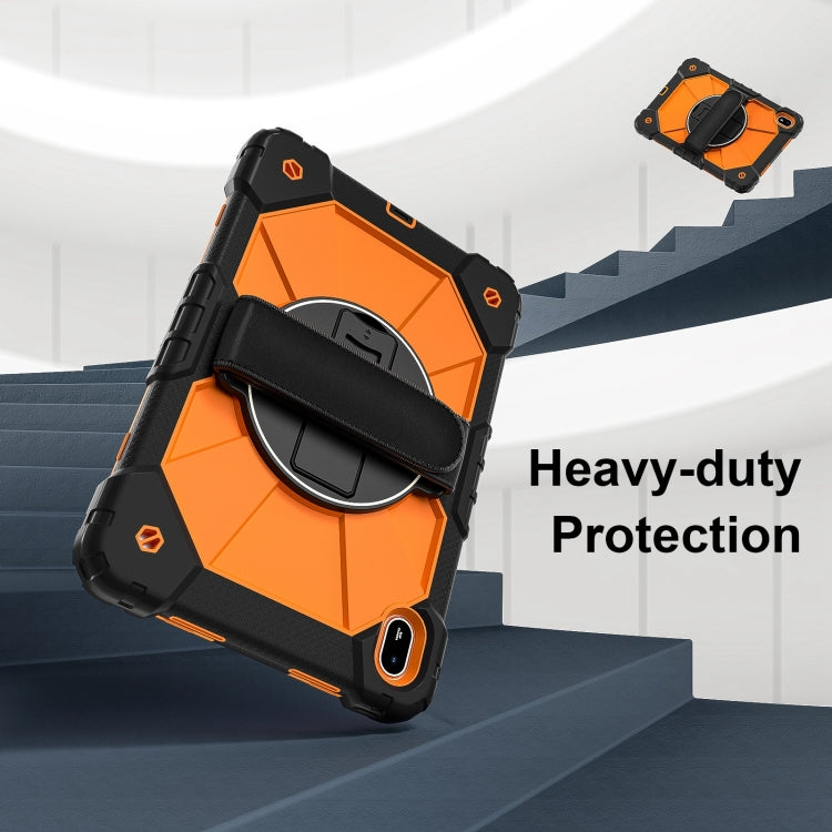 For Huawei MatePad SE 11 2024 Contrast Color Robot Silicone Hybrid PC Tablet Case(Black Orange)