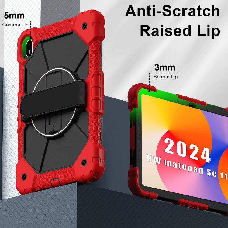 For Huawei MatePad SE 11 2024 Contrast Color Robot Silicone Hybrid PC Tablet Case(Red Black)