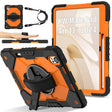 For Huawei MatePad Air 12 2024 Contrast Color Robot Silicone Hybrid PC Tablet Case(Black Orange) - Huawei by PMC TechLife | Online Shopping South Africa | PMC TechLife | Buy Now Pay Later Mobicred