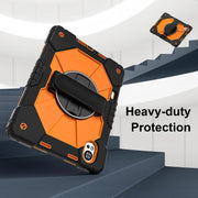 For Huawei MatePad Air 12 2024 Contrast Color Robot Silicone Hybrid PC Tablet Case(Black Orange)