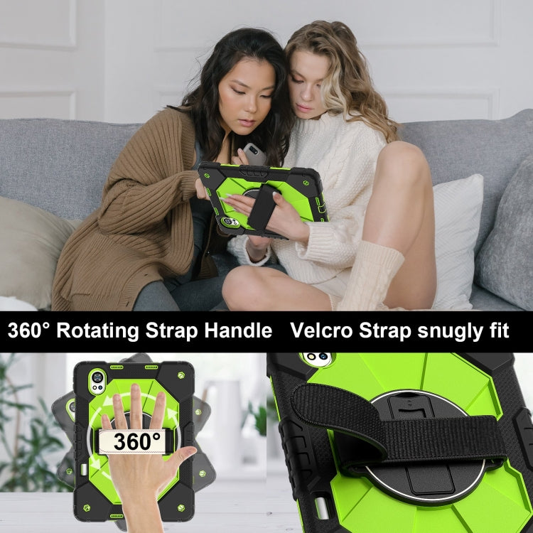 For Huawei MatePad Air 12 2024 Contrast Color Robot Silicone Hybrid PC Tablet Case(Black Yellow Green)