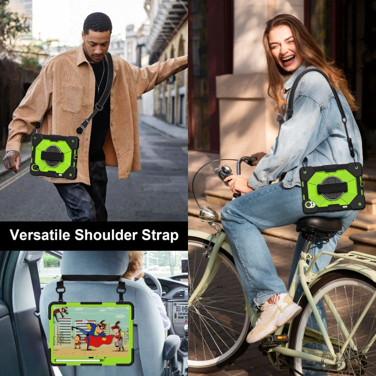 For Huawei MatePad Air 12 2024 Contrast Color Robot Silicone Hybrid PC Tablet Case(Black Yellow Green)