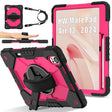 For Huawei MatePad Air 12 2024 Contrast Color Robot Silicone Hybrid PC Tablet Case(Black Rose Red) - Huawei by PMC TechLife | Online Shopping South Africa | PMC TechLife | Buy Now Pay Later Mobicred
